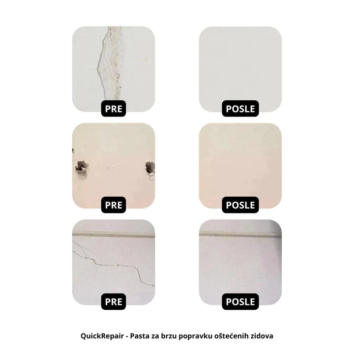 QuickRepair - Pasta za brzu popravku oštećenih zidova AKCIJA 1+1 GRATIS