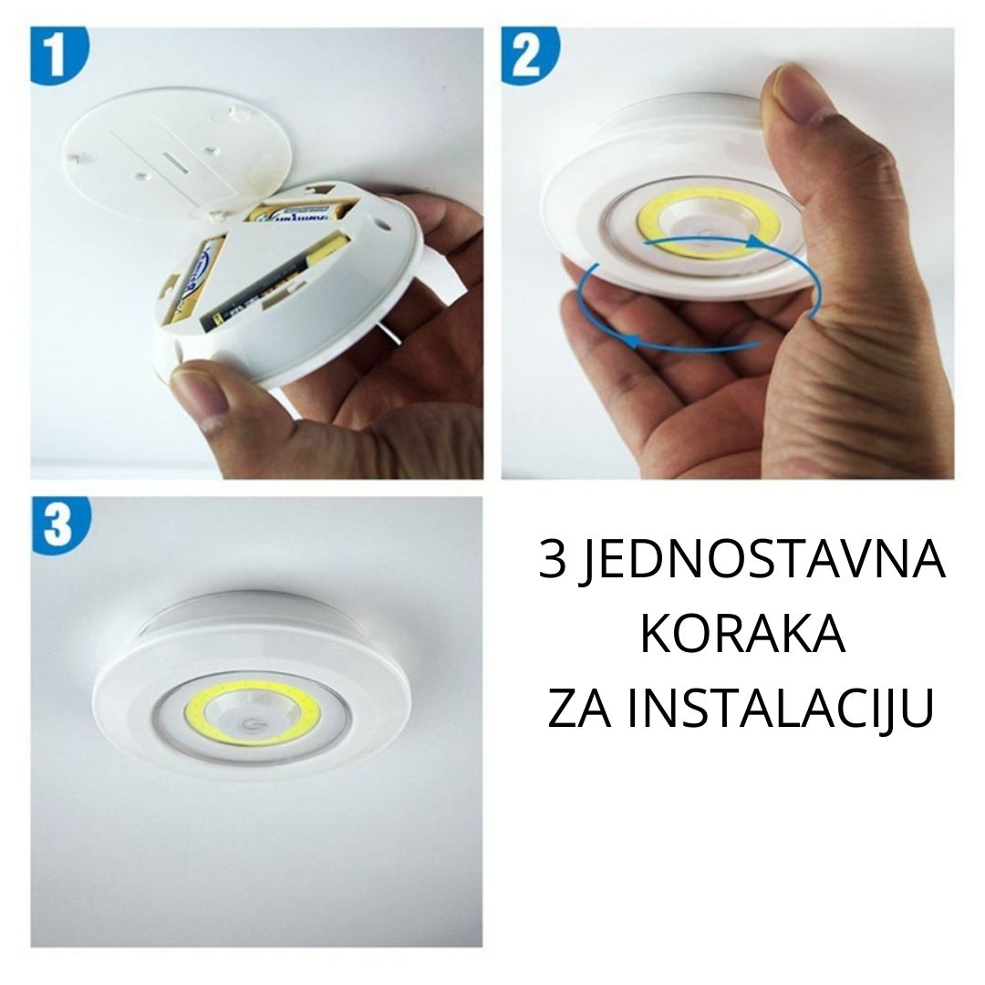 3 Samoljepljiva LED Svijetla + Daljinski upravljač